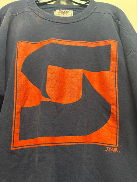 Vtg SU Interlocking "S" Crewneck Sweatshirt Navy XL USA SS1247