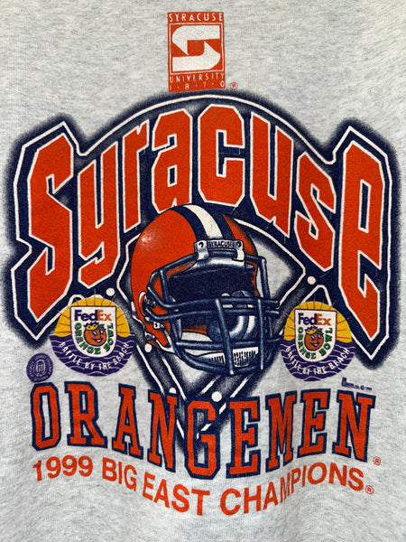 Vintage SU Orangemen ‘99 Big East Champions Crewneck Heather Gray Large SS1899