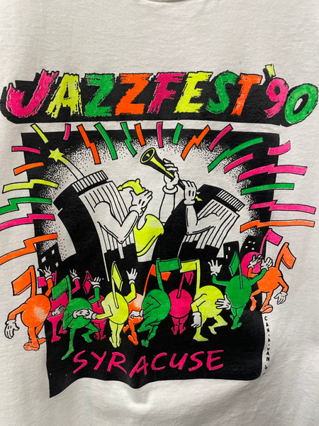 Vintage Syracuse Jazz Fest White Tee L TS491