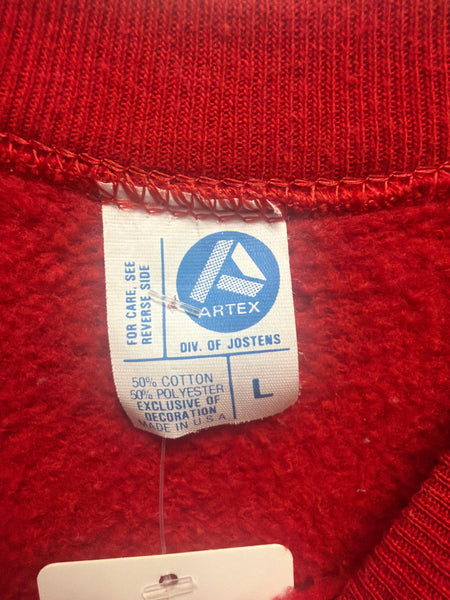 Vtg Syr Looney Tunes “Thyracuse” Sylvester Crewneck Sweatshirt Red M/L USA SS1269