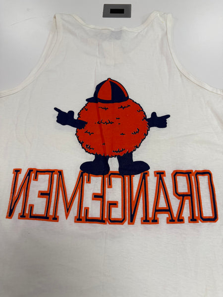 Vintage SU Orangemen Otto F&B Graphic Puffy Print Tank Top White XL USA TS638