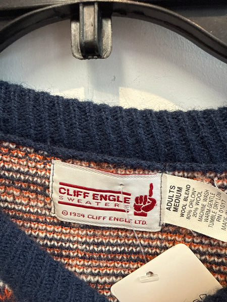 Vintage Syracuse University Plaid Cliff Engle Knit Sweater Medium SS1207