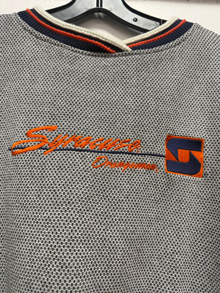 Vtg SU Orangemen Interlocking S Crewneck Sweatshirt White/Black XL SS1261