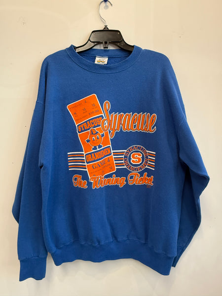 Vintage Royal Blue Syracuse Ticket Sweatshirt XL SS1178