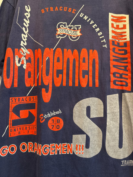 Vintage Double Sided Allover print Syracuse T Shirt XL TS571