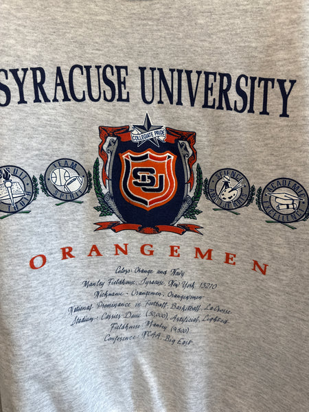 Vintage Syracuse University Crest Sweatshirt Large SS1208