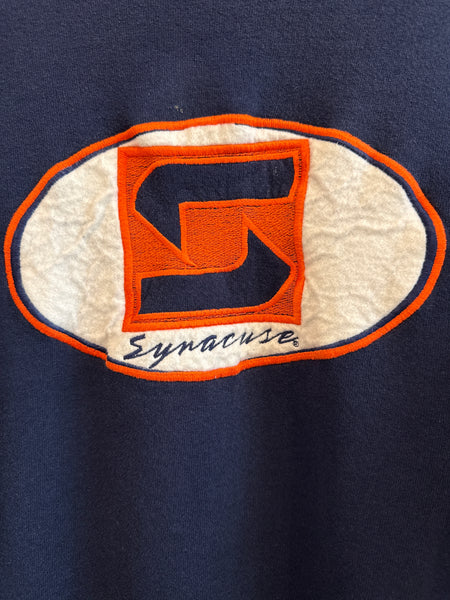 Vintage Syracuse Sweatshirt w/ Stitched Interlocking S Logo Large SS1227