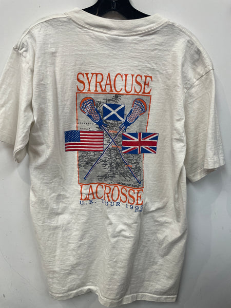 Vintage Syracuse Lacrosse 1990 U.K. Tour T Shirt XL TS476