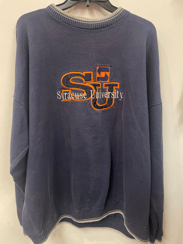 Vintage Syracuse Ringer Navy Blue Sweatshirt XXL SS1024