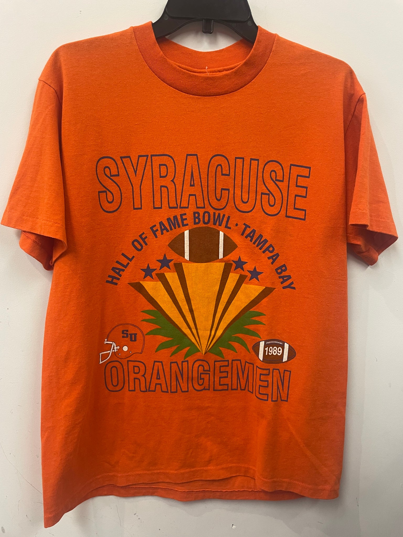 Vintage 1989 Hall of Fame Bowl Syracuse Football T Shirt Large TS500