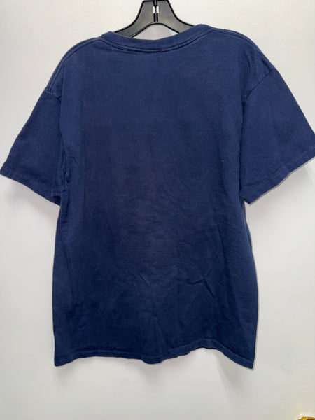 Vtg SU Basketball Orangemen Flaming Hoop Tee Navy Large USA TS786
