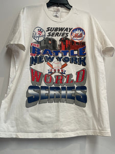 Vintage Yankees Mets Battle of NY ‘00 World Series Tee White L/XL TS440