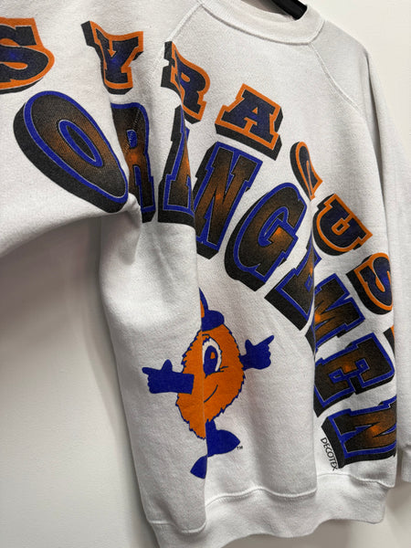 1990s Syracuse Orangemen wrap around white crewneck size large ss1285