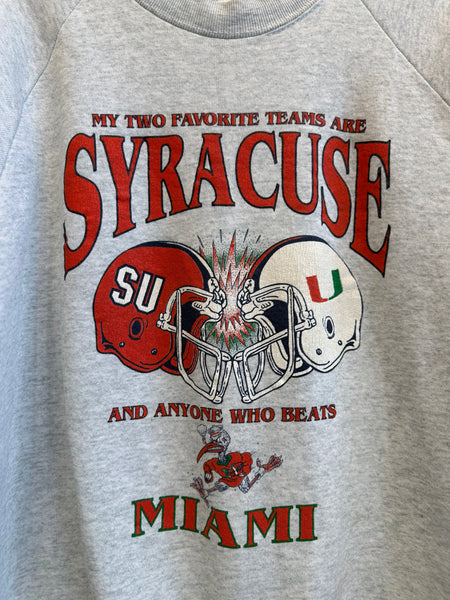 Vintage Favorite Teams Syracuse vs Miami Sweatshirt M/L SS1187