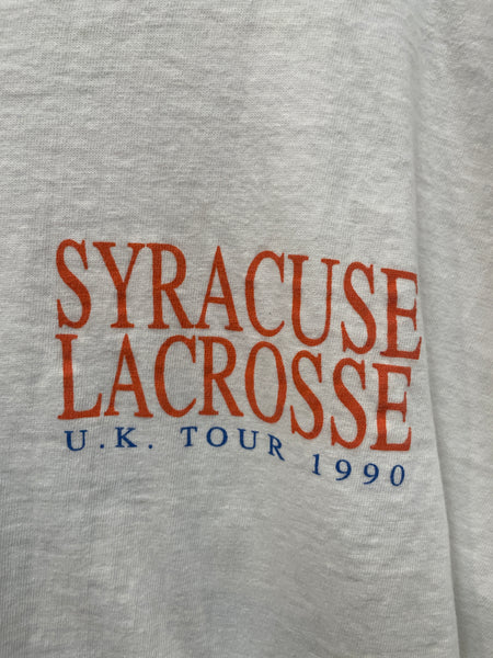 Vintage Syracuse Lacrosse 1990 U.K. Tour T Shirt XL TS476