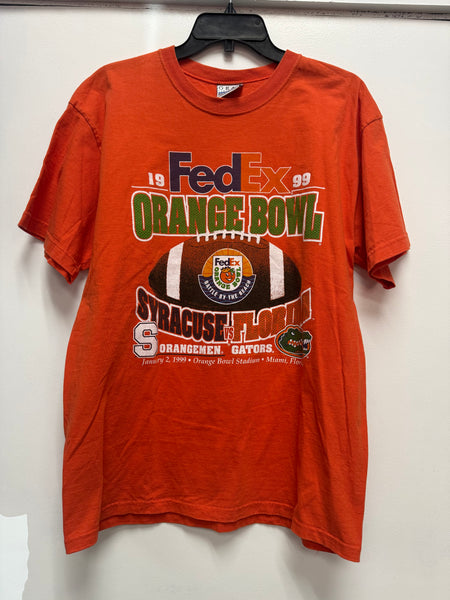 1999 Fedex orange bowl Syracuse Orangemen  vs Florida Gators size large ts804