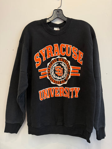 Vintage Black Syracuse University Seal Sweatshirt Large SS1174
