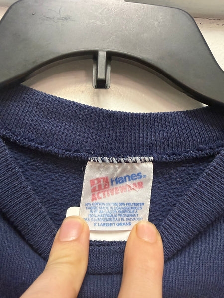 Vtg SU Orangemen Banner Crewneck Sweatshirt Navy L/XL SS1259