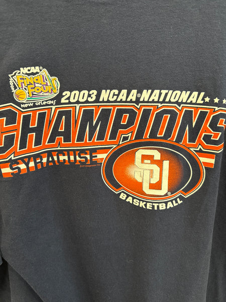 Official 2002-2003 Schedule Syracuse Basketball Champions double sided T-Shirt TS541