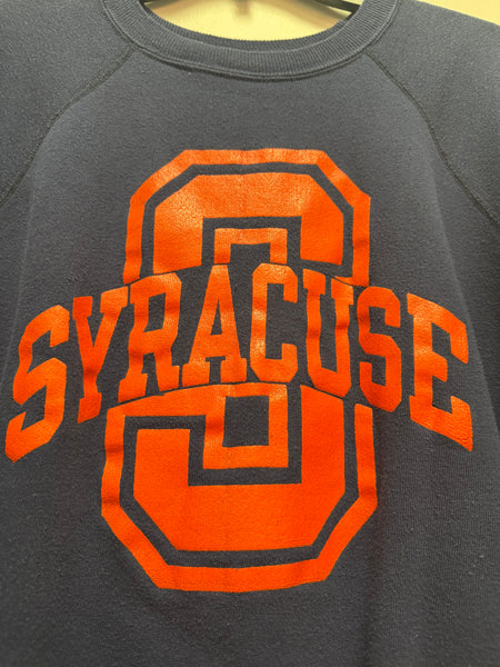 vintage 1980s made in USA champion Syracuse University navy crewneck ss1296