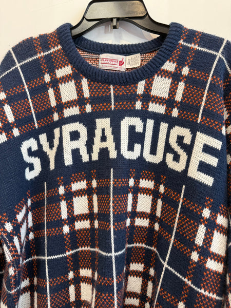 Vintage Plaid Syracuse Cliff Engle Sweater Large SS1180