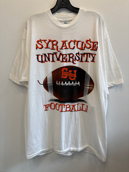 SU Football "A Game You Can Really Sink Your Teeth Into!" S/S T-Shirt NWT White XL USA TS632