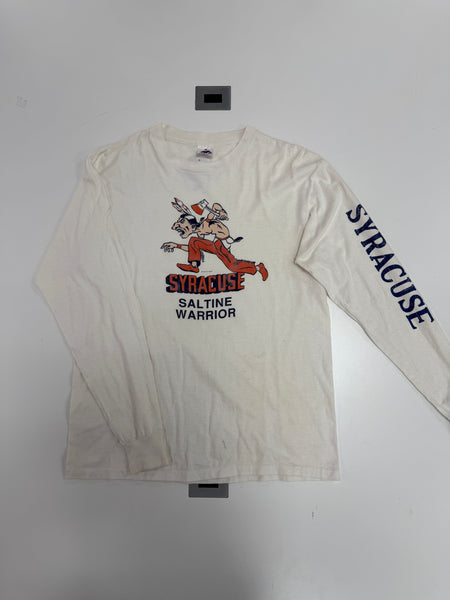 Vtg SU Saltine Warrior L/S T-Shirt White Large USA TS640