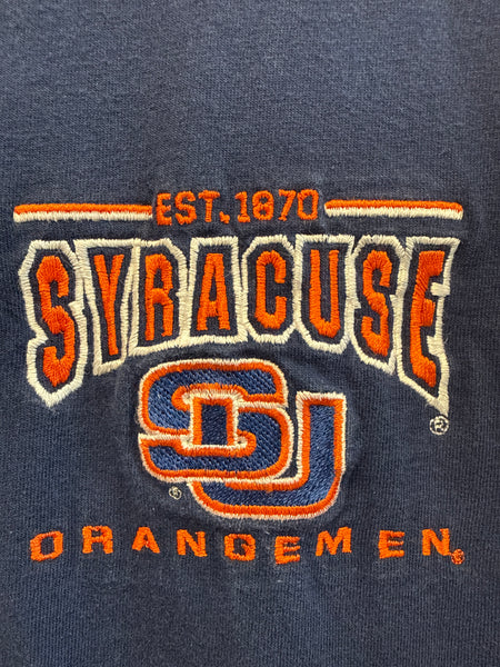 Vintage Stitched Syracuse SU Orangemen S/S T-Shirt Navy L USA TS636