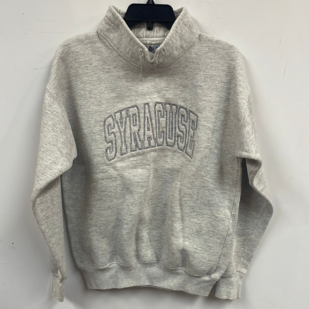 Vintage Heather Gray Syracuse Mockneck Sweatshirt Med SS947