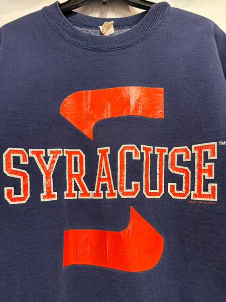 Vintage Syracuse University Interlocking "S" Sweatshirt Navy Blue Large USA SS1112