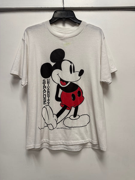 vintage Syracuse University Mickey Walt Disney white tee shirt size large ts805