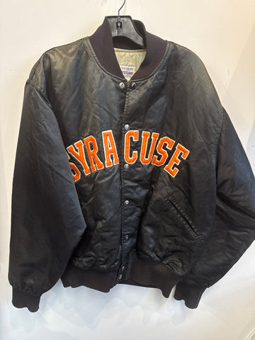 Vintage Black Syracuse Bomber Jacket L/XL J329
