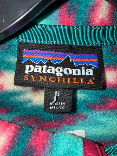 Vtg SU Patagonia Ski Team Fleece Teal / Pink Small SS1282