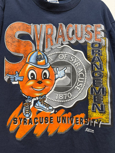 Vtg SU Orangemen Otto Seal S/S T-Shirt Navy M USA TS668