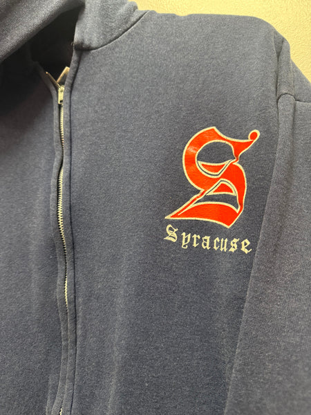 vintage 1980s Syracuse University navy full zip up hoodie medium ss1295