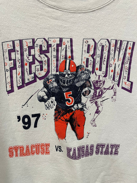 Vintage White Syracuse Fiesta Bowl '97 Sweatshirt XL SS1016