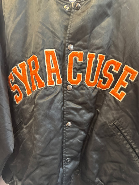 Vintage Black Syracuse Bomber Jacket L/XL J329