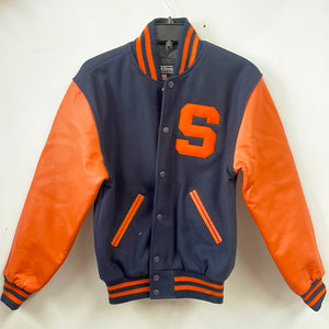 Vintage Syracuse Wool Varsity Jacket w/ Leather Sleeves XS J264