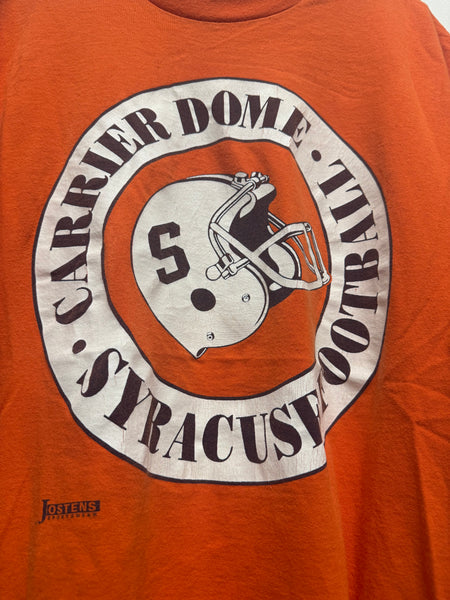 Vtg SU Carrier Dome Football Helmet S/S T-Shirt Orange XL USA TS670