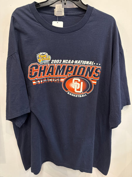 Official 2002-2003 Schedule Syracuse Basketball Champions double sided T-Shirt TS541