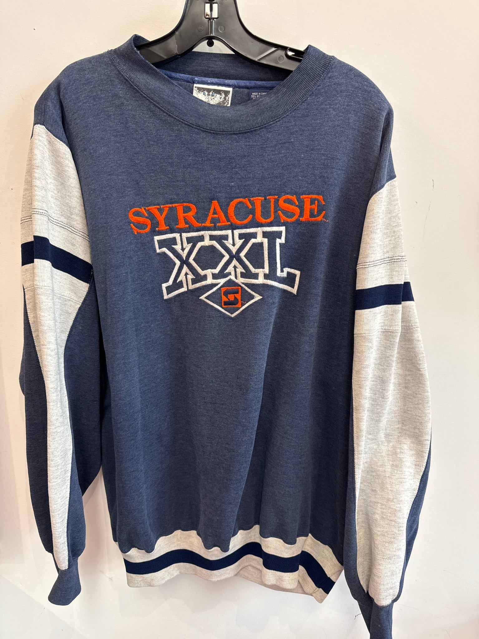 Vintage Syracuse Sweatshirt w/ Striped Detail XL SS1147