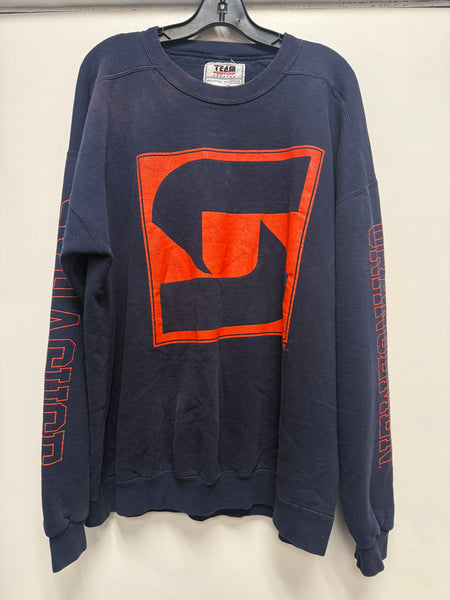 Vtg SU Interlocking "S" Crewneck Sweatshirt Navy XL USA SS1247