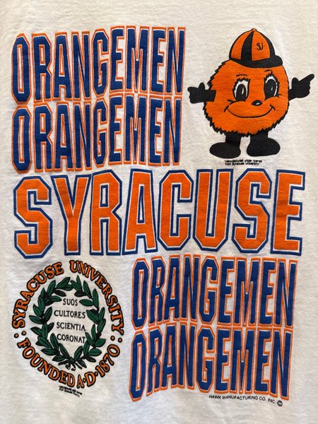 Vintage Syracuse Orangemen Otto University Seal T-Shirt White L TS629