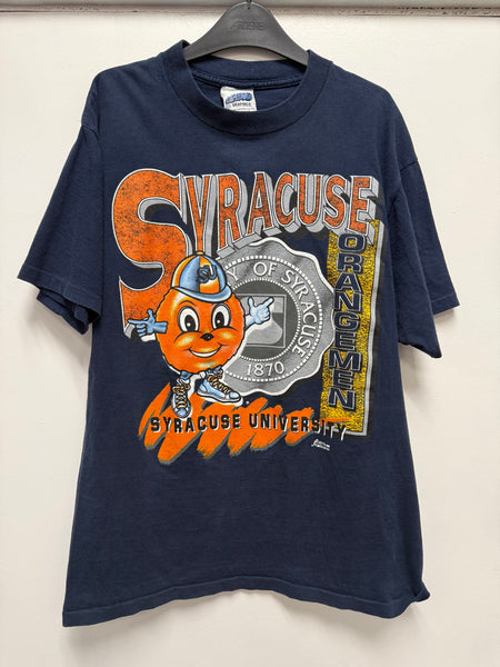 Vtg SU Orangemen Otto Seal S/S T-Shirt Navy M USA TS668
