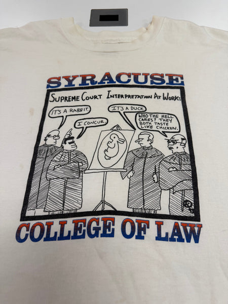 Syracuse College of Law Cartoon S/S T-Shirt White XL TS657