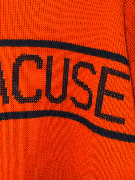 Vtg SU Knit Sweater L Orange USA SS1280