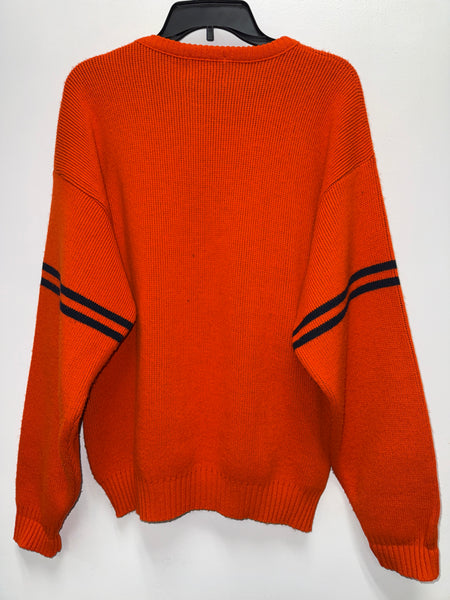 Vtg SU Knit Sweater L Orange USA SS1280