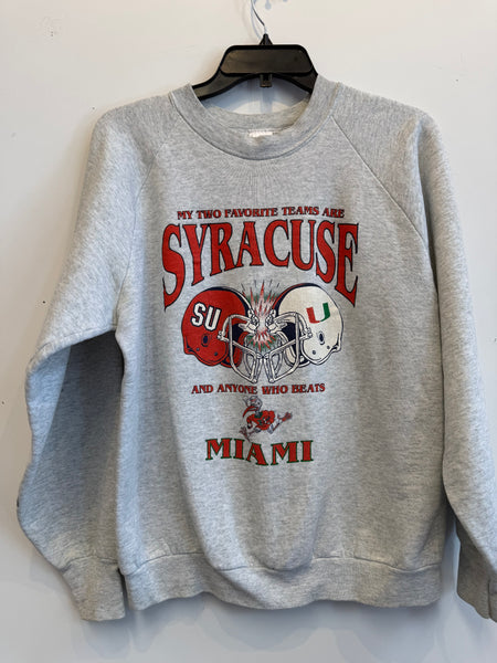 Vintage Favorite Teams Syracuse vs Miami Sweatshirt M/L SS1187