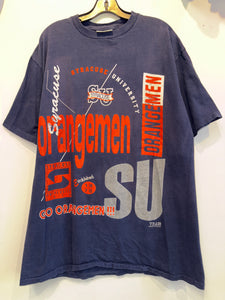 Vintage Double Sided Allover print Syracuse T Shirt XL TS571