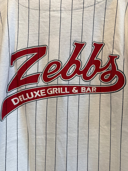 Vintage Zebb’s Deluxe Grill and Bar Baseball Jersey Medium